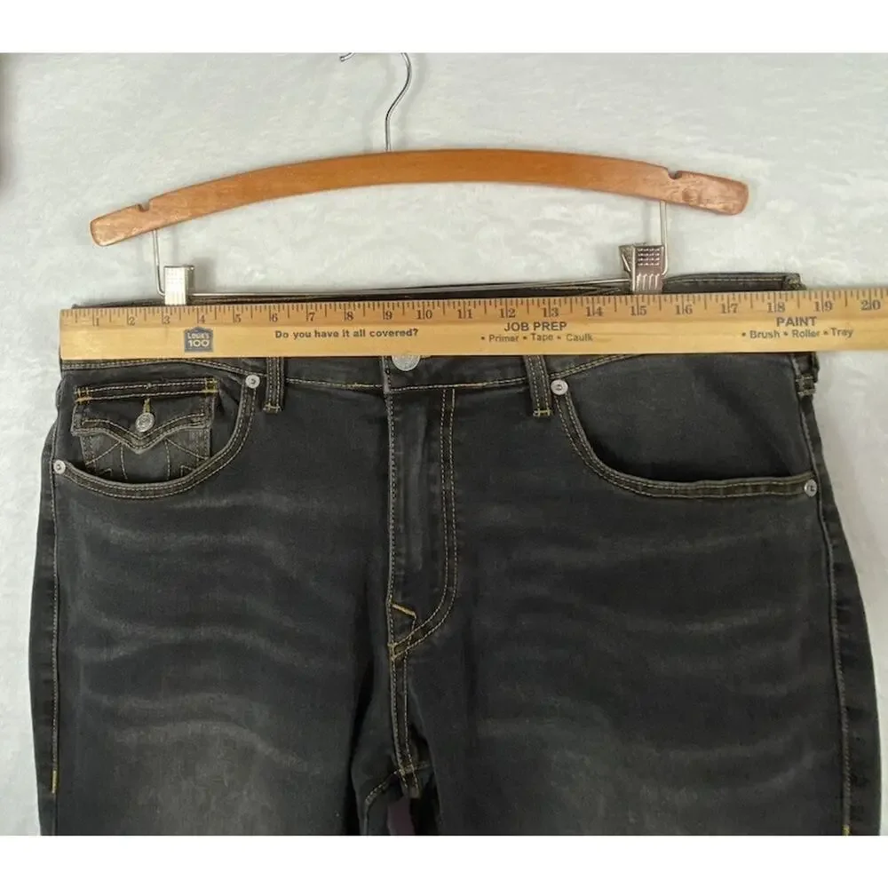 True Religion Ricky Jeans Men’s Flap Pockets Relaxed Straight W36 L 32 Grey